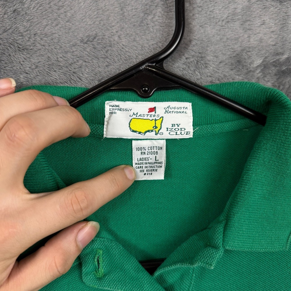 Masters Polo Shirt Ladies L Green Augusta National Izod Club Short Sleeve Golf - Picture 3 of 7